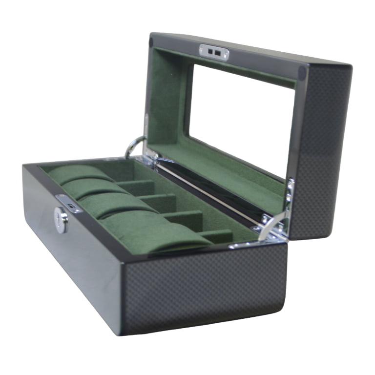 High Glossy Green Oak Grain Spliced Carbon Fiber 5 Watch Case