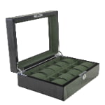 High Glossy Green Oak Grain Spliced Carbon Fiber 10 Watch Storage Case