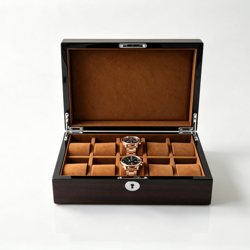 High Glossy Macassar Ebony Grain 10 Watch Case