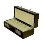 High Glossy Macassar Ebony Grain 5 Watch Case with Combination Lock