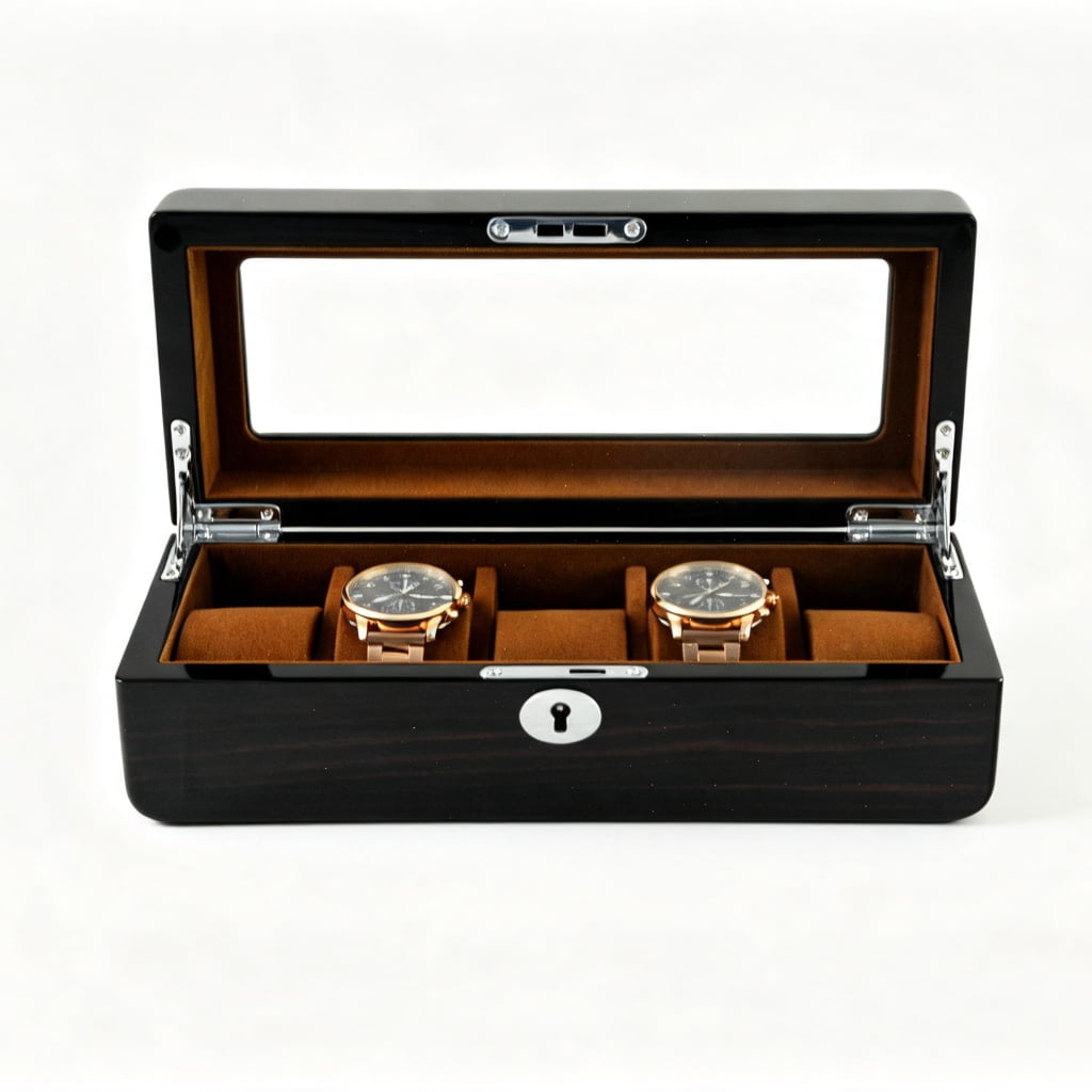 High Glossy Ebony Grain Spliced Carbon Fiber 5 Watch Case