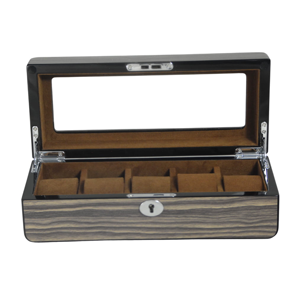 High Glossy Dark Oak Grain Spliced Carbon Fiber 5 Watch Case