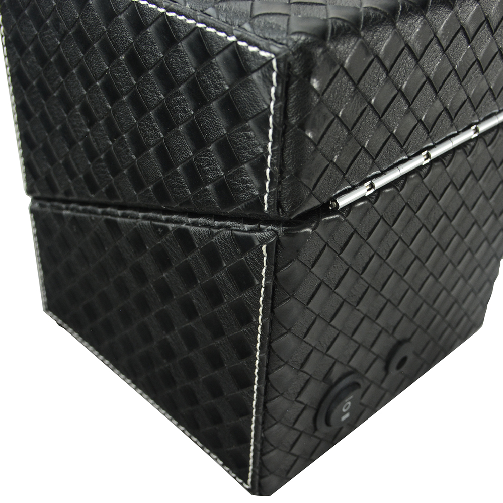 Single Black Woven Watch Winder with Japanese Mabuchi Motor