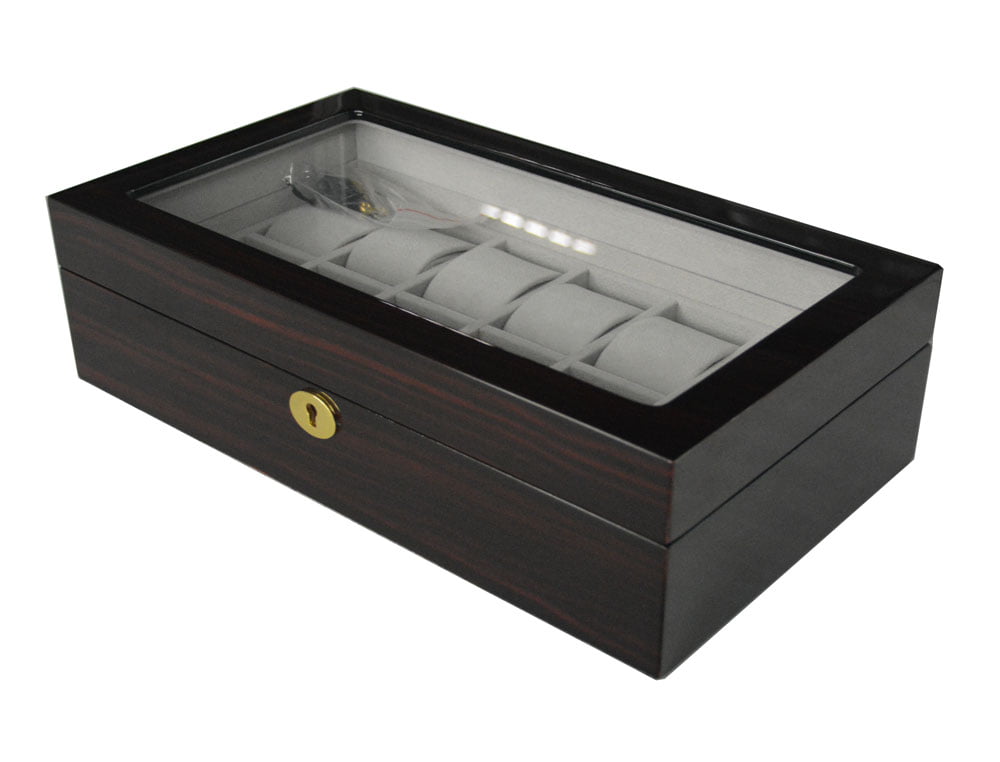 High Glossy Ebony with Grey 12 Watch Case