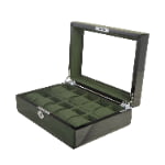 High Glossy Green Oak Grain Spliced Carbon Fiber 10 Watch Storage Case