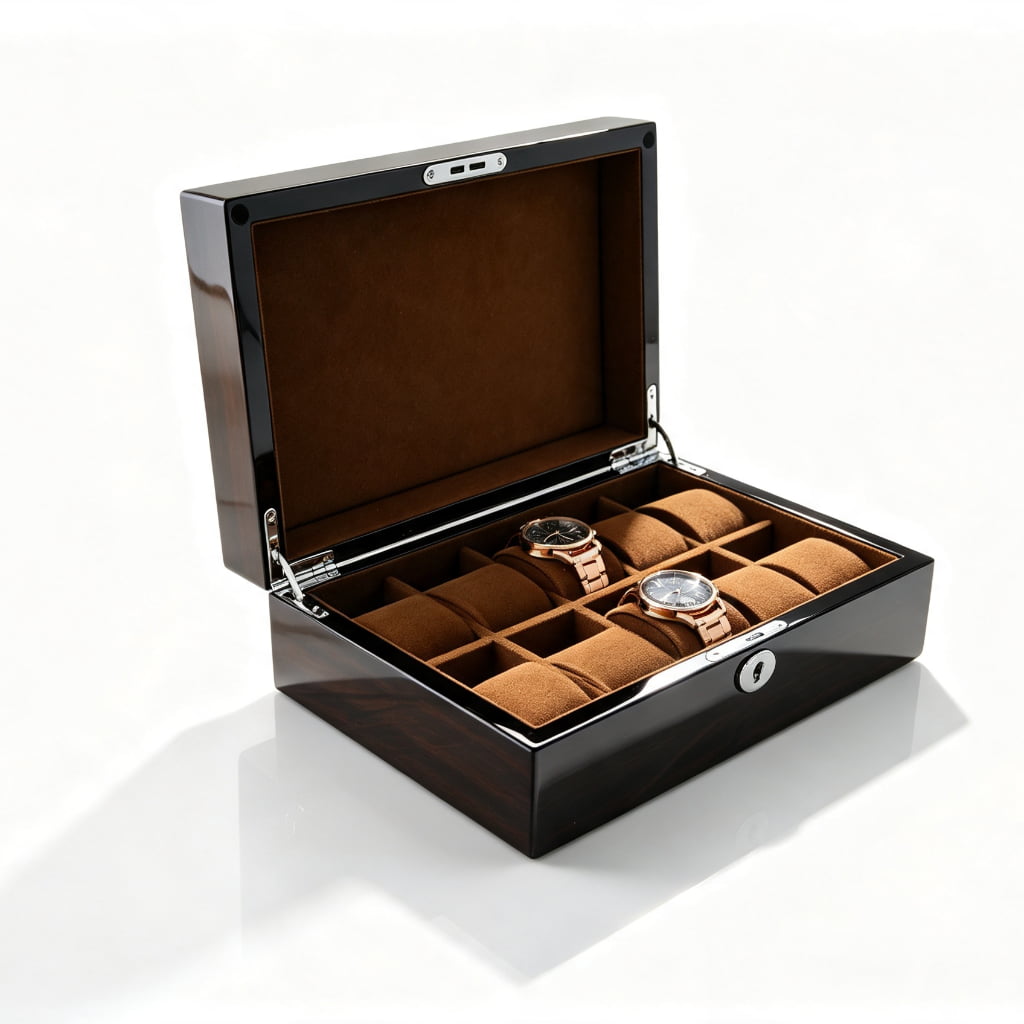 High Glossy Macassar Ebony Grain 10 Watch Case