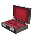 High Glossy Macassar Ebony Grain 10 Watch Case with Combination Lock