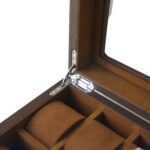 Watch display box glass lid and front lock detail