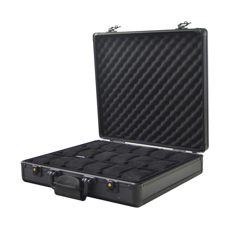 Aluminum Alloy Frame 18 Watch Suitcase with Velvet Interior