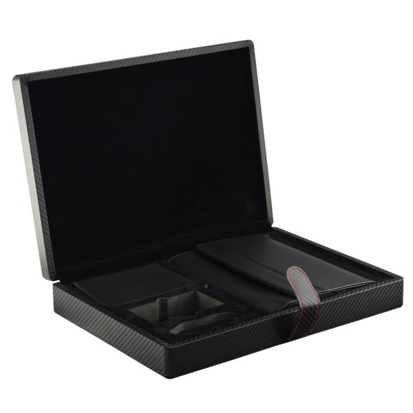 Carbon Fiber MDF Watches and Car Parts Collection Box with Two-Layer Display Design