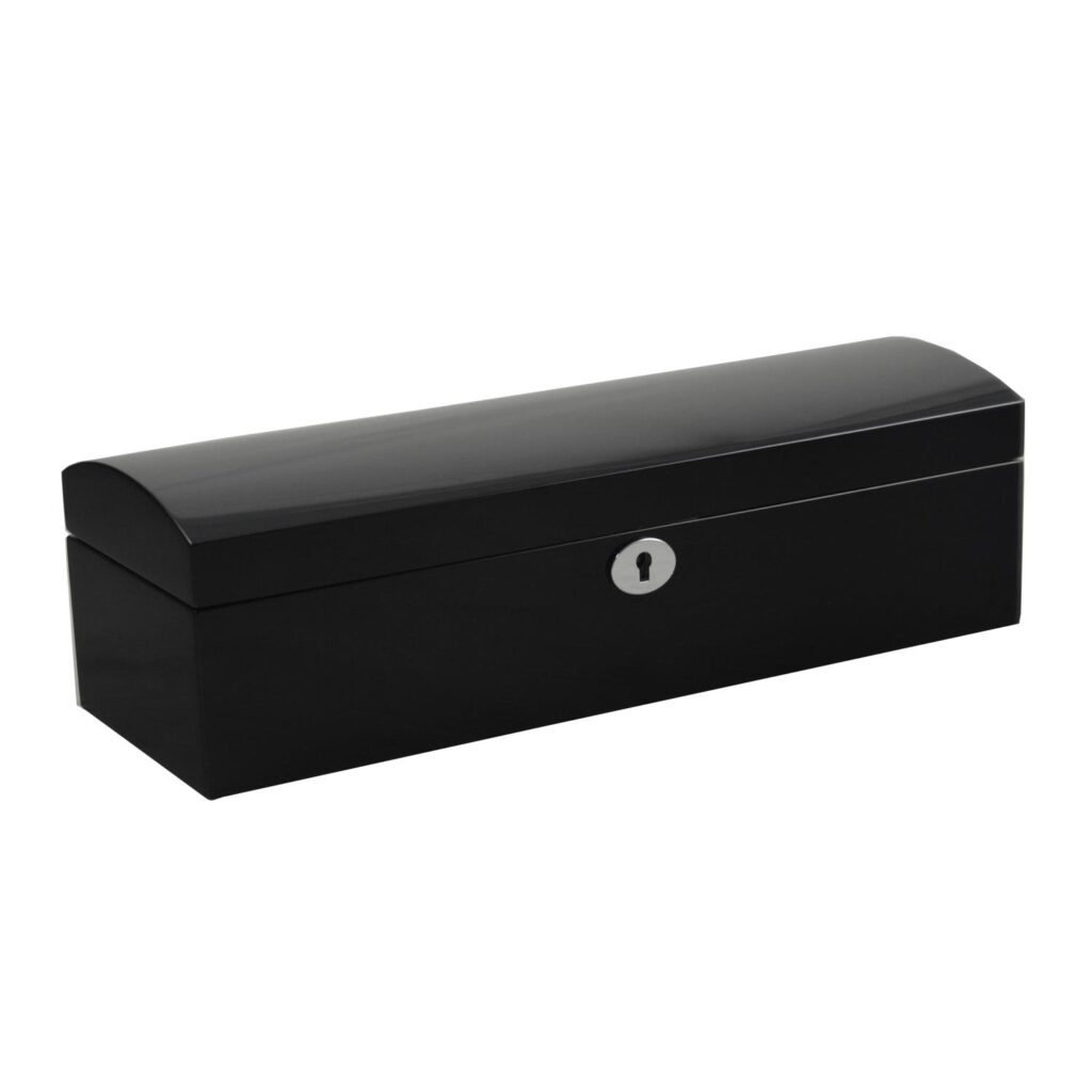 Black High Glossy Arc 6 Watch Case with Velvet Interior
