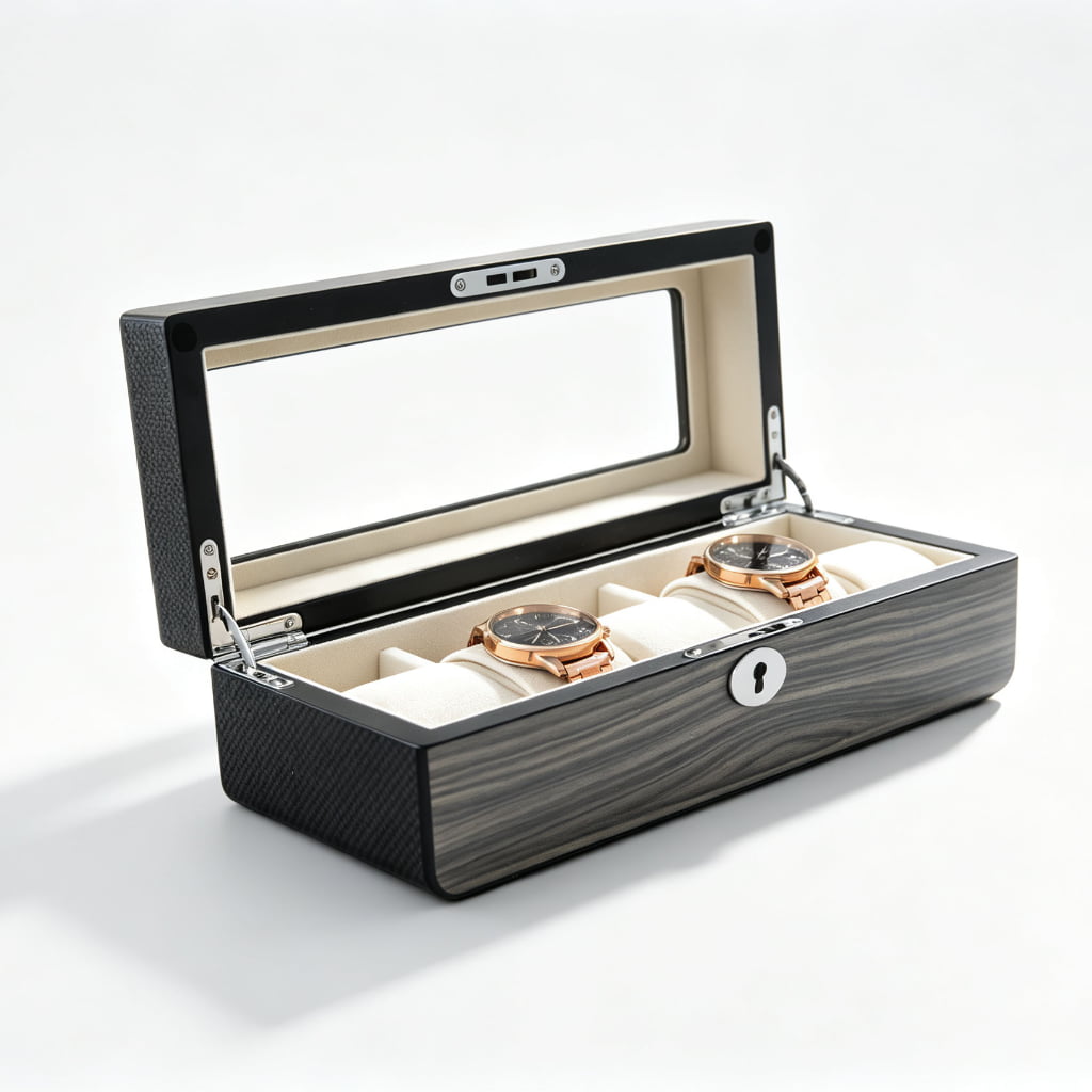 High Glossy Oak Grain Spliced Carbon Fiber 5 Watch Case