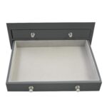 Jewelry case with removable tray and velvet-lined interior