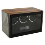 Zebra stripe 3 watch winder with closed tempered glass display window and touchscreen panel