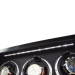 3 watch winder interior detail with LED light and black PU leather-wrapped winding area