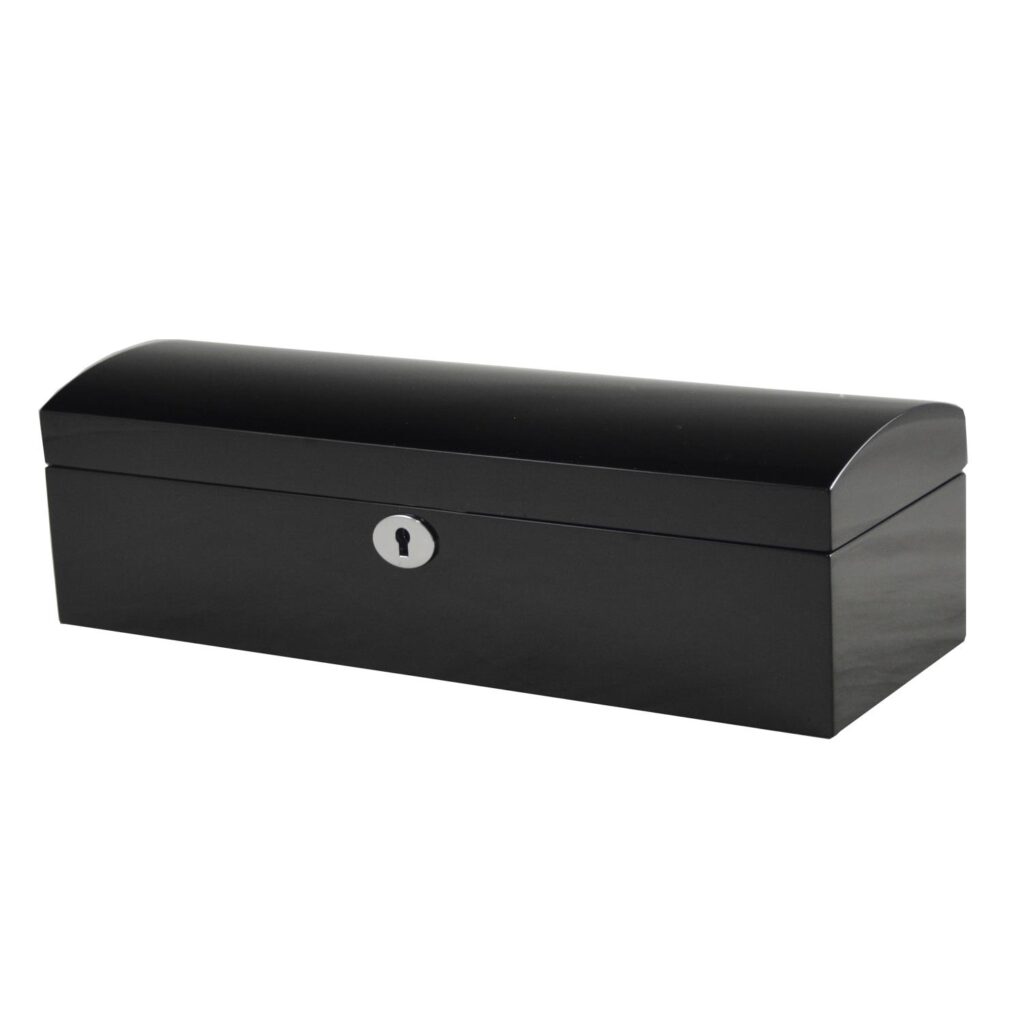 Black High Glossy Arc 6 Watch Case with Velvet Interior