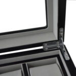 High Glossy Carbon Fiber 10 Watch Case with Tempered Glass Display