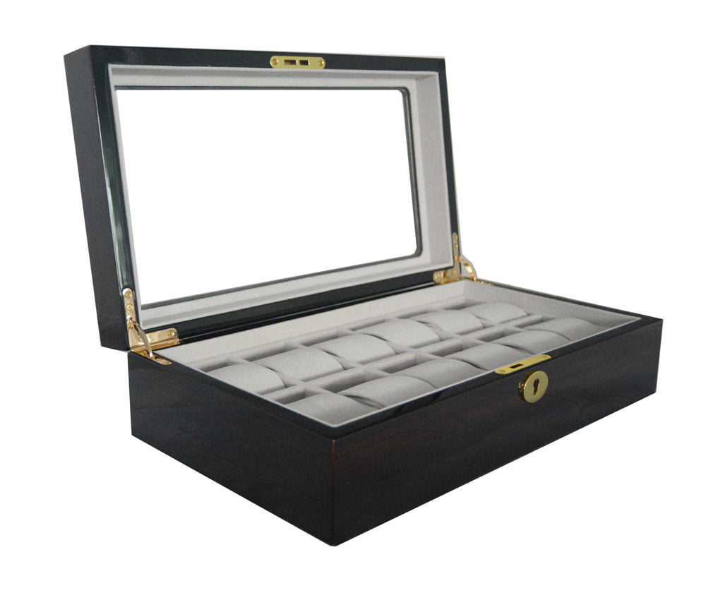 High Glossy Ebony with Grey 12 Watch Case