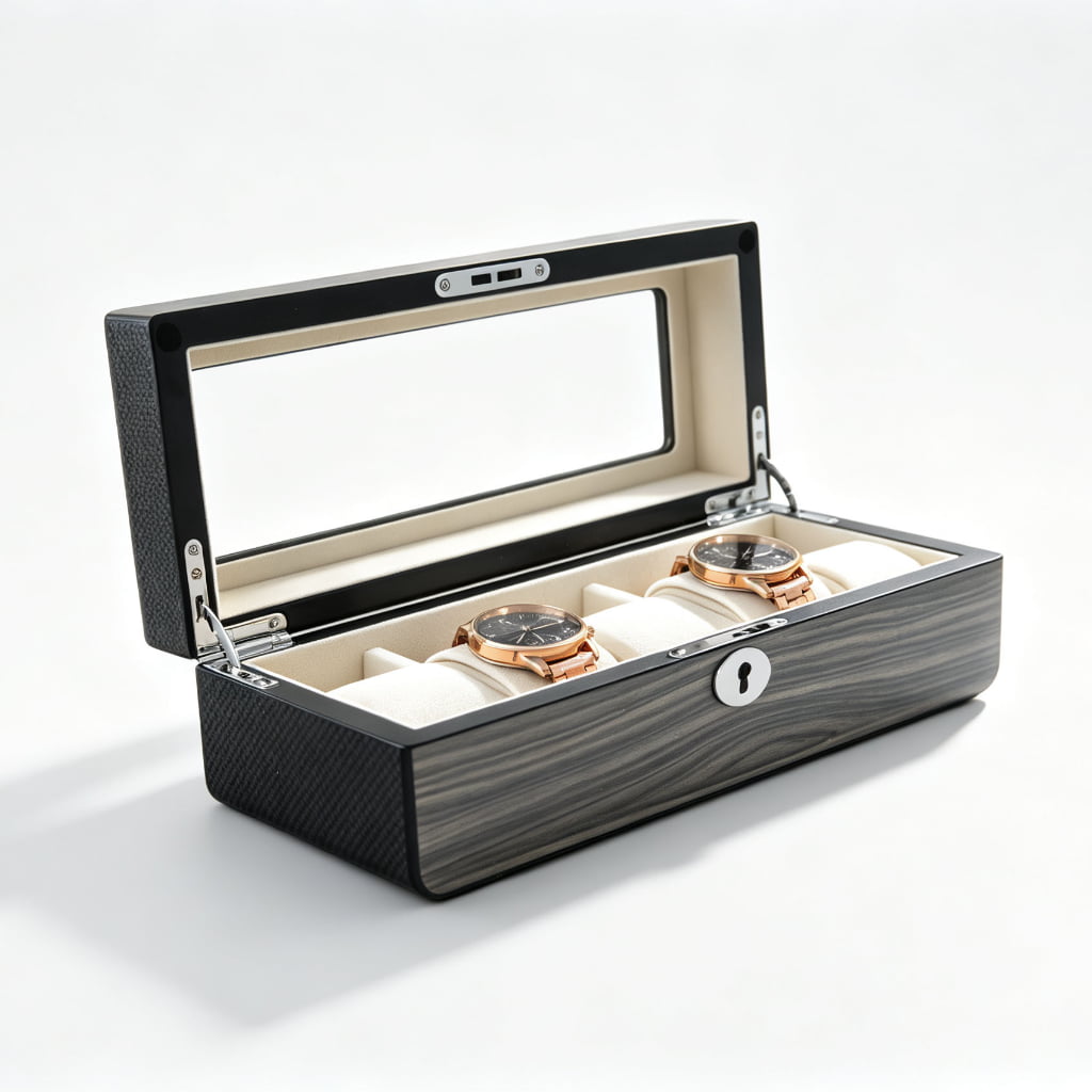 High Glossy Oak Grain Spliced Carbon Fiber 5 Watch Case