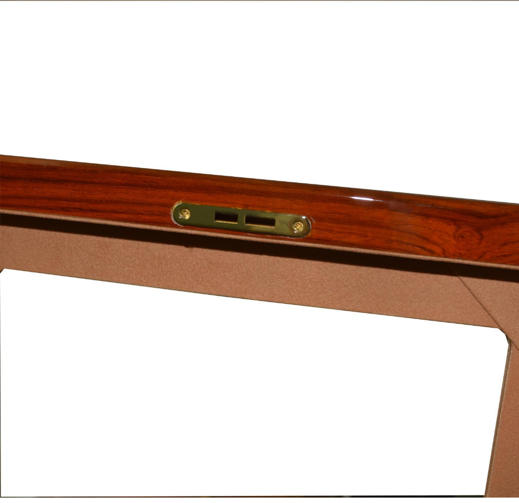 Jewelry case hinge detail with mirror frame and velvet lining