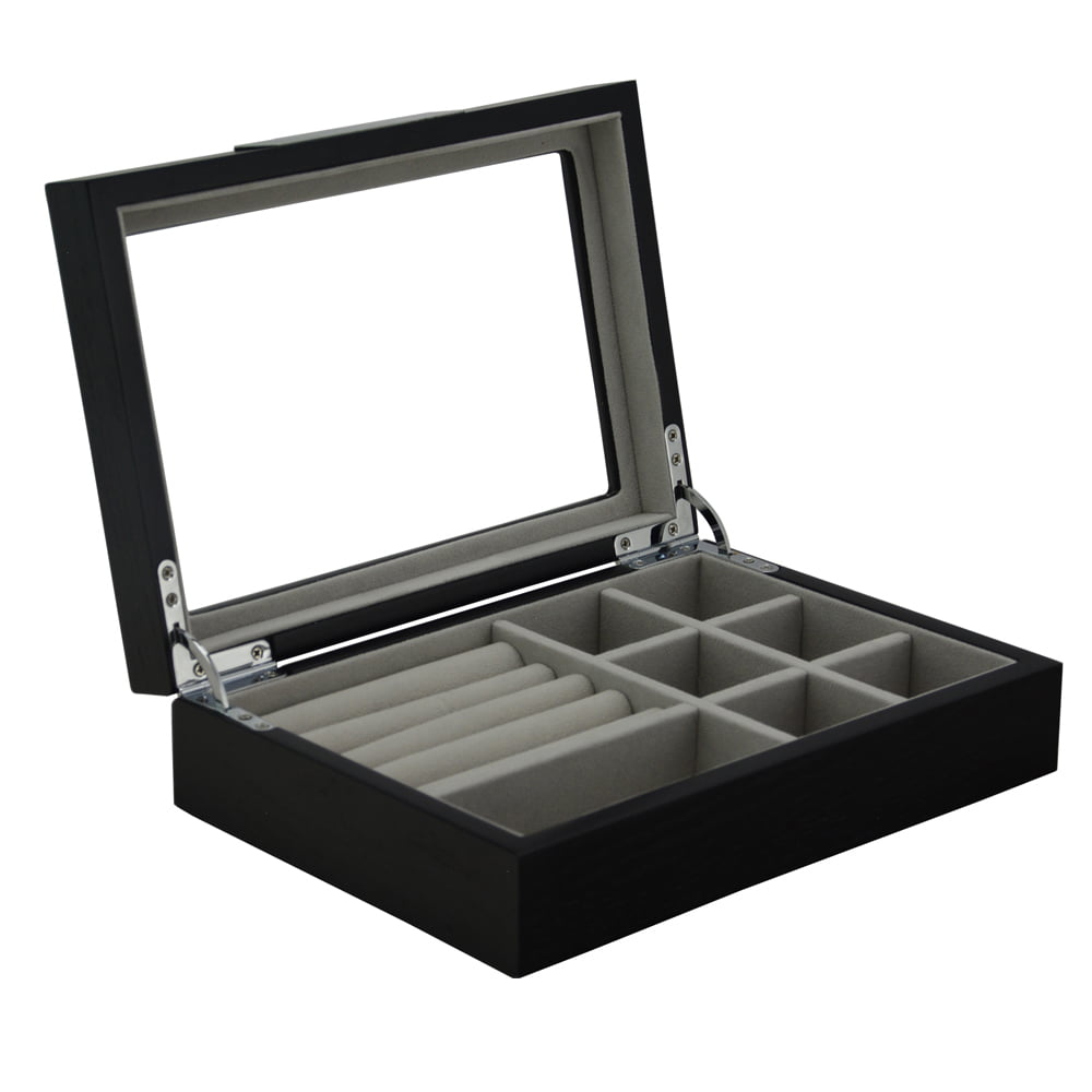 Bark Veneered MDF Jewelry Organizer Case