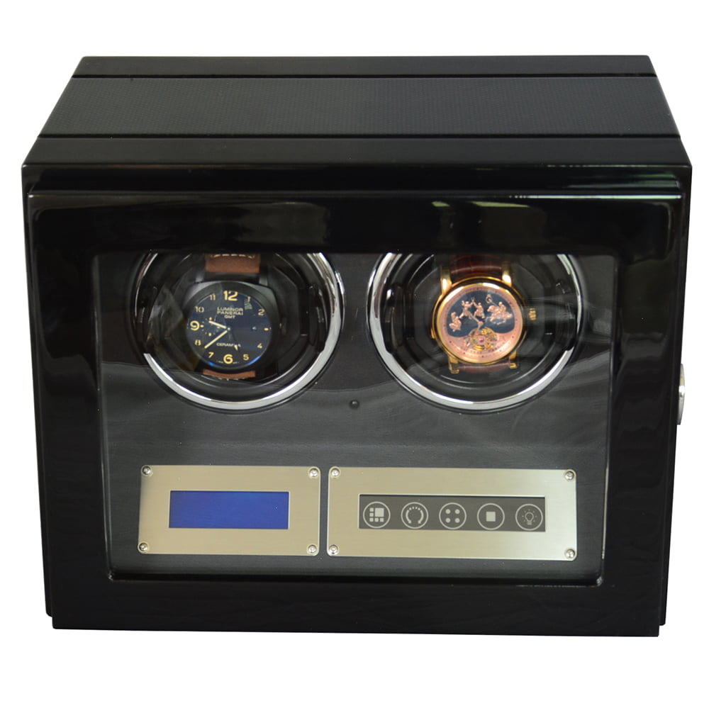Carbon Fiber 2 Watch Winder with Touchscreen Control