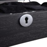 black velvet watch compartments inside wooden watch case