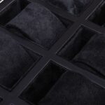 black wood veneer watch case edge and hinge construction detail