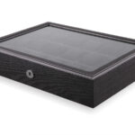 18 Watch Black Wood Veneer Watch Case