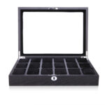 18 Watch Black Wood Veneer Watch Case