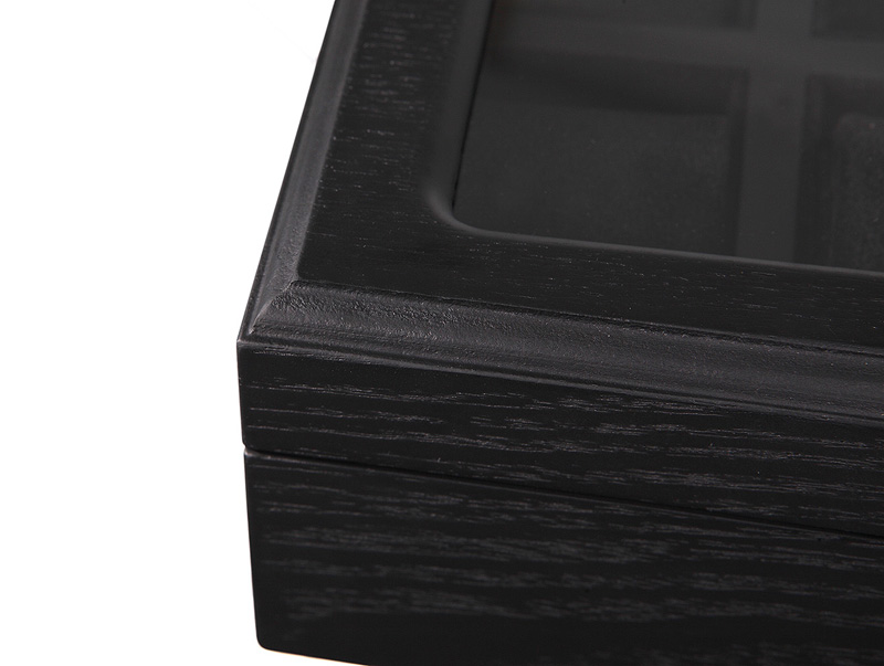 18 Watch Black Wood Veneer Watch Case