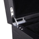 black wooden watch case with durable hinge