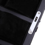 black wooden watch case with lock closure