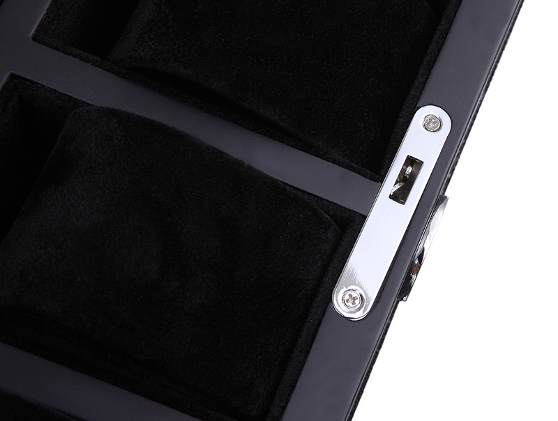 black wooden watch case with lock closure
