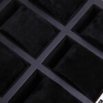 black wooden watch case with with velvet interior