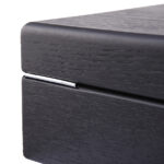 black wooden watch case with siliver hardware