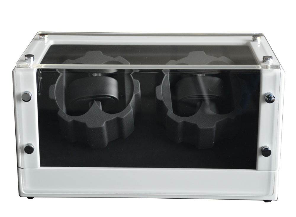 High-Gloss White 4-Watch Winder with Acrylic Display