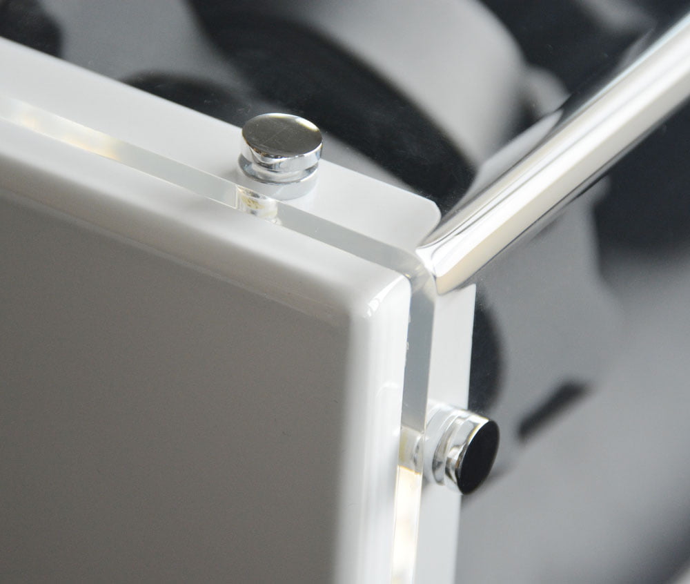 High-Gloss White 4-Watch Winder with Acrylic Display