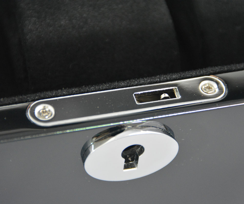 High Glossy Black 6 Watch Case with Tempered Glass Display