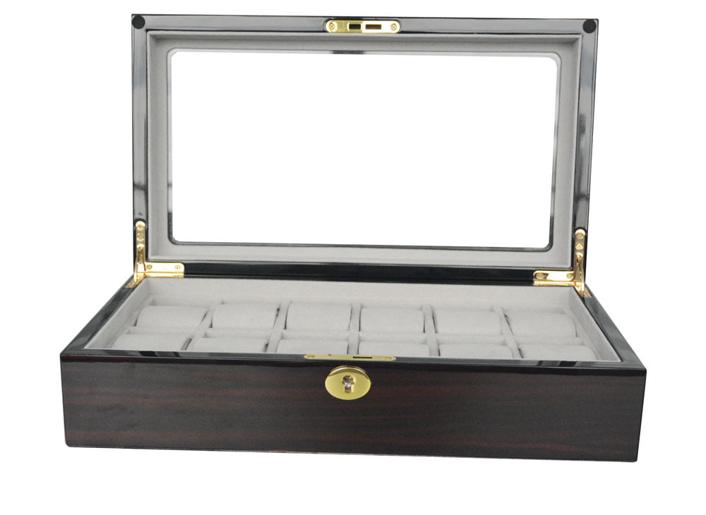 High Glossy Ebony with Grey 12 Watch Case