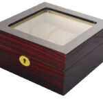 High Glossy Ebony with Apricot 6 Watch Case with Tempered Glass Display