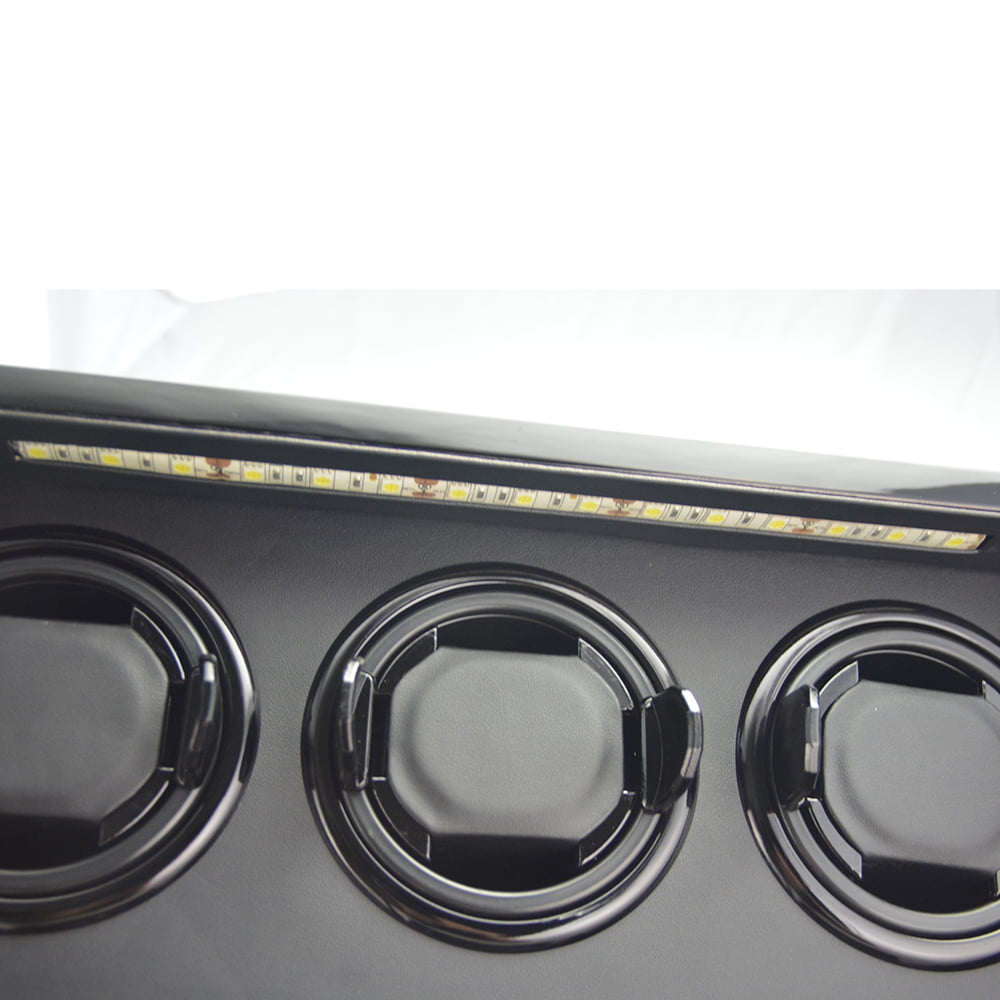 black watch winder winding position detail with watch holder
