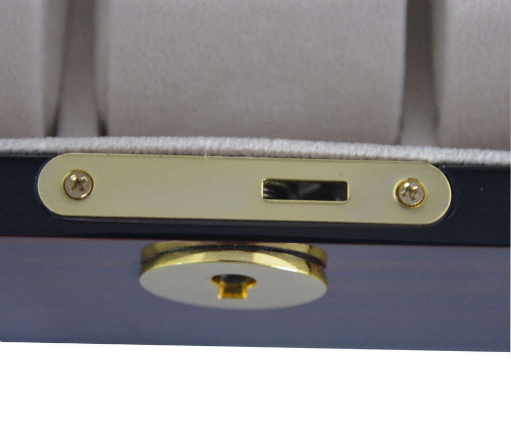 High Glossy Ebony with Apricot 6 Watch Case with Tempered Glass Display