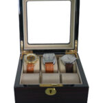 High Glossy Ebony with Apricot 6 Watch Case with Tempered Glass Display