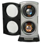 Glossy Black Plastic 2 Watch Winder with LED Light