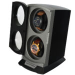 Glossy Black Plastic 2 Watch Winder with LED Light
