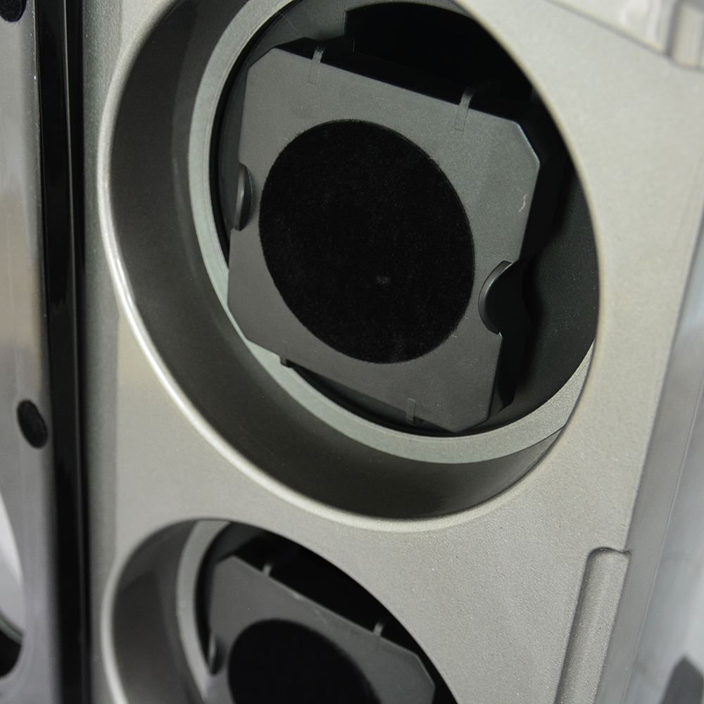 Glossy Black Plastic 2 Watch Winder with LED Light