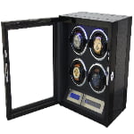 Carbon Fiber 4 Watch Winder with Adjustable TPD and Japanese Mabuchi Motor