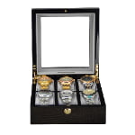 High Glossy Crocodile Grain Green 6 Watch Case with Tempered Glass Display