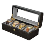 High Glossy Crocodile Grain Deep Green 4 Watch Case